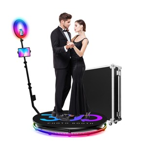 Nueva cabina de fotos 360 para fiestas con estuche de transporte, batería adicional, personalización de logotipo, cabina con cámara giratoria 360 para 4-5 personas - Product Image 1