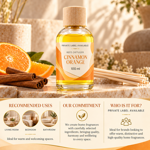 Diffusore di Aromi OEM alla Cannella e Arancia 100ml |   Fragranza per la casa agli agrumi e spezie |   Produttore di Marchi Privati Spagna - Product Image 3