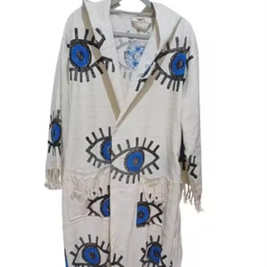 New <b>Turkish</b> <b>Towel</b> Eyes Quick Drying Cotton Long Sleeve Colorful Soft Bathrobe Women Men Beach Pool Home Hot Factory Sale - Product Image 1