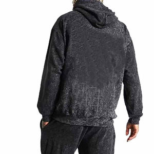 Ensemble de survêtement sportif en molleton mi-lourd à capuche imprimé délavé à l'acide pour homme, fabriqué en usine OEM - Product Image 2