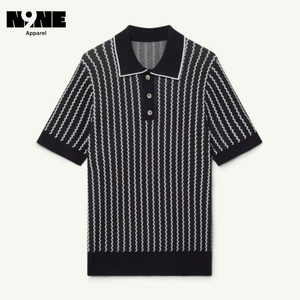 Haute qualité personnalisé été nouveaux hommes creux à manches courtes polo glace soie respirant affaires mode T-Shirt hommes vêtements - Product Image 6