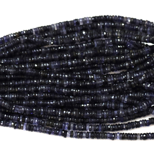 Cuentas Heishi de Iolita Facetada de Primera Calidad, Forma de Neumático, 5-7 mm, Iolita Natural AAA, Forma de Rueda Facetada, Piedra Preciosa, Cuentas al por Mayor - Product Image 2