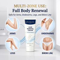Crema Depilatoria Suave para Piel Sensible, Crema Depilatoria Corporal con Aloe Vera Orgánico