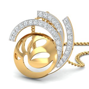 Boho Swirl Zircon Brass Pendant 18k Gold Plated Geometric Hollow Cutout Wholesale Necklace For Women - Product Image 3