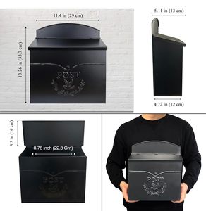 Boîte aux lettres moderne en fer de qualité supérieure, unité de collecte postale, protection contre les intempéries, utilisation dans les espaces résidentiels, sûre, antirouille, pour documents et reçus - Product Image 6
