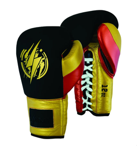 ถุงมือชกมวยแบบยาวสั่งทำพิเศษสำหรับการแข่งขัน ขายส่ง รุ่นซุปเปอร์โปร หลายสี หนังวัวเมทัลลิก พร้อมเชือกผูกมือ สำหรับฝึกซ้อม - Product Image 1