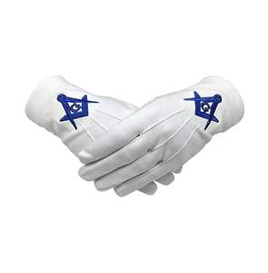 Gants maçonniques en coton de qualité supérieure brodés gants maçonniques en coton personnalisés avec logo personnalisé gants en coton - Product Image 3