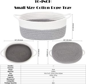 Hand-<b>woven</b> <b>Basket</b> Cotton Rope, Large Blanket <b>Basket</b> <b>Laundry</b> Hamper for Throws, Pillows, Blanket OEM Made in Vietnam - Product Image 6