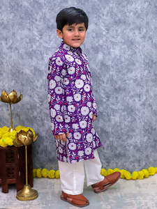 Pijama Kurta de algodón al por mayor para niños | Conjunto étnico ligero de uso diario y ropa de Fiesta | Hecho EN LA India - Product Image 2