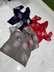 Custom Logo Manufacturer DTG Printing <b>Men's</b> Heavyweight Thick Distressed Cropped <b>Zip</b>-<b>Up</b> Acid Wash Fleece Hoodie for <b>Men</b> - Product Image 5