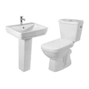 Directo de fábrica, artículos sanitarios, baño, inodoro de cerámica, lavabo, Combo, interior, Vistaar S, trampa, juego de inodoro y lavabo, juego de pedestal - Product Image 6