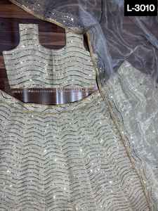 Dernières femmes fantaisie lourde organza soie semi-cousue embellie belle codage paillettes travail fête porter mariage Lehenga Choli - Product Image 6