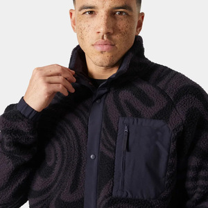 Vestes en polaire pour hommes, fermeture éclair intégrale, légères, col montant, fourrure de lapin, logo vintage, décontractées, douces, chaudes, avec poches - Product Image 4