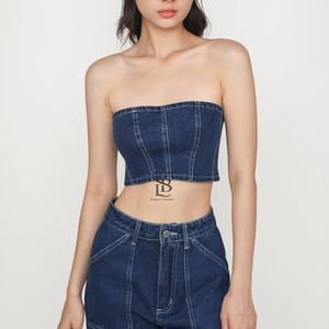 เสื้อเชิ้ตสตรีทผ้าคอตตอนพิมพ์ลายฮิปฮอปสไตล์สตรีทผ้าเดนิมทรงเข้ารูปเซ็กซี่ - Product Image 3