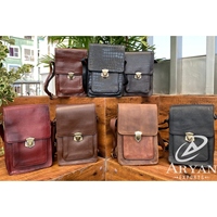 Tas tangan pria kulit sapi Vintage baru 2024 tas bahu tunggal selempang kulit asli Buffalo untuk wanita