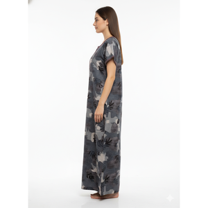 Chemise de nuit longue en spandex tissé pour femme avec poche latérale et tissu respirant - Confortable pour un usage quotidien - Product Image 4