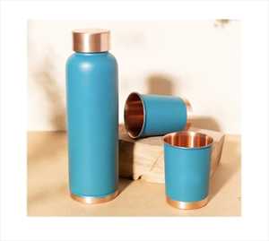 High Quality Handcrafted Copper Water Bottle for Ayurveda Inspired Wellness and Weight Loss Support - Product Image 4