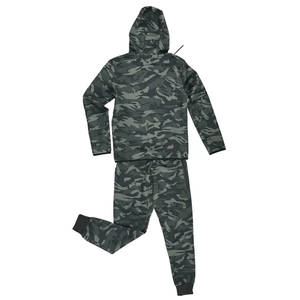 Survêtement d'hiver écologique style camouflage pour hommes de grande taille Design urbain Nouveau camouflage/Noir Ensemble de sweat à capuche et joggers de 2 pièces - Product Image 4