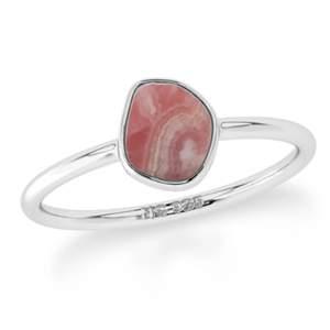 Premium 925 plata esterlina suave cabina bisel ajuste apilable anillo Rodocrosita piedra preciosa pera ovalada redonda para mujeres paquete 12 - Product Image 1