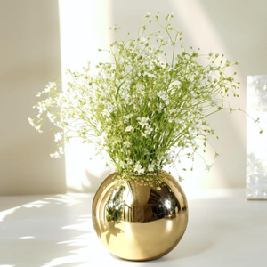 แจกันดอกไม้ทรงกลมสีโรสโกลด์ตกแต่งบ้านห้องนอนห้องนั่งเล่นสำนักงานงานแต่งงานวันเกิด - Product Image 2