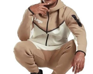 ชุดวอร์มขนแกะสำหรับผู้ชายชุดวิ่งจ๊อกกิ้งแบบเรียบมีซิปผ้าฟลีซสำหรับผู้ชายชุดวอร์มสำหรับใส่เล่นฟุตบอลของผู้ชายโลโก้ได้ตามต้องการ - Product Image 4