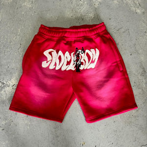 Hombres personalizado 100% algodón francés Terry gimnasio Fitness correr Jersey pantalones cortos bordado Logo apliques parche tejido método - Product Image 3