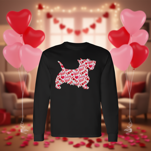 Camiseta de manga larga con diseño de perro en forma de corazón de Scottie Scottish Terrier para el día de San Valentín - Product Image 3