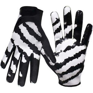 Gants de réception de football américain avec paume extra Grip Matériau léger, dragonne Logo personnalisé - Product Image 1