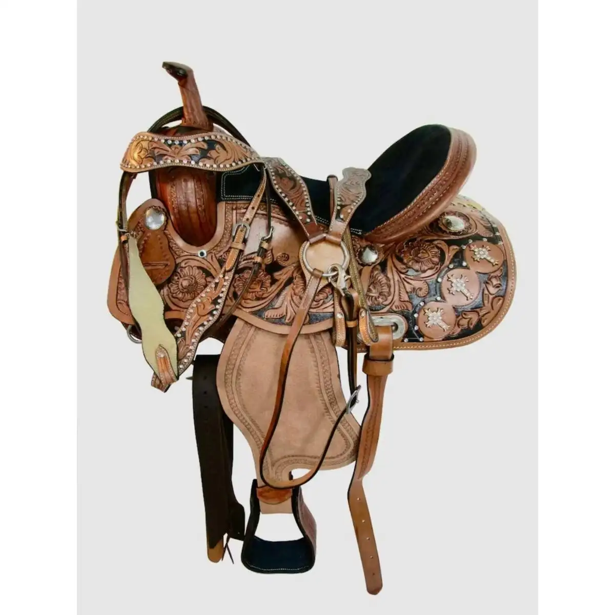 High Quality Heavy Duty Horse Saddles Handmade Western Ranch Barrel Saddle for Export Selling from India