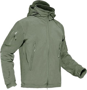 Custom Men's Lightweight Softshell Windbreaker Water-Resistant <b>Fleece</b> <b>Lined</b> Hiking <b>Jacket</b> Windproof with Multiple Pockets - Product Image 1