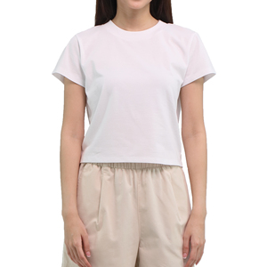 Tops cortos ultrasuaves personalizados más vendidos para mujer manga corta en blanco CVC (algodón + poliéster) Ultrasoft Touch 190-200 GMS - Product Image 1