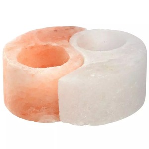 Bougeoir décoratif de table en cristal de sel gemme de l'Himalaya naturel pour la méditation - Product Image 4