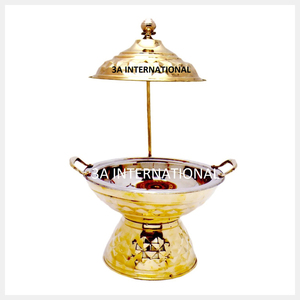 Decorative Food <b>Warmer</b> Brass Chafing Dish <b>Warmer</b> Pot <b>Buffet</b> Chafing Dish Wedding Party Bulk Supplier Catering Serving Pot - Product Image 1