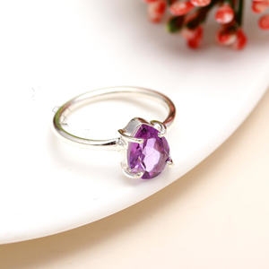 925ทรงลูกแพร์อเมทิสต์สีม่วงธรรมชาติของคอลเลกชันใหม่แหวนเครื่องประดับชั้นดีดีไซน์ไม่เหมือนใคร - Product Image 4