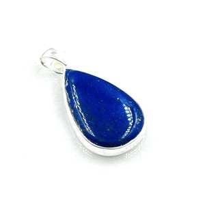 Pendentif en pierres précieuses Lapis Lazuli géométrique chic pour enfants 925 argent laiton et acier inoxydable élégant bijoux assortis pour enfants - Product Image 3