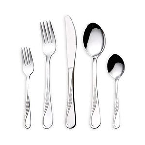 Jeu de couverts en acier inoxydable best-seller design rond plaqué argent avec poignée en or pour vaisselle de mariage - Product Image 3