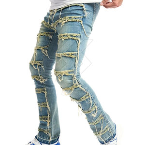 Ropa informal de alta calidad Pantalones de hombre lavados de color sólido Pantalones apilados de hombre más vendidos para adultos - Product Image 2