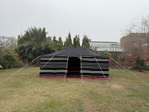 Tienda de lona de gran espacio a prueba de lluvia de cuatro estaciones de lujo con rayas blancas y negras de estilo árabe de Oriente Medio tradicional - Product Image 4