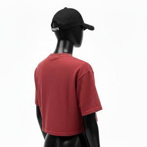 Camiseta corta de algodón premium para mujer, tela suave y transpirable, color rojo, con pedrería termoadhesiva, logotipo personalizado, camiseta corta de algodón para mujer - Product Image 5