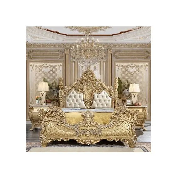 سرير من الخشب الصلب عالي الجودة بتصميم أنيق رفيع وتصميم عصري هندي عتيق وعتيق سرير ملكي ممتاز منحوت