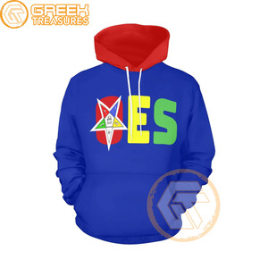Sudadera con Capucha Personalizada de Algodón y Felpa con Bordado de la Estrella de Oriente, Diseño Masónico Griego, Logotipo Frontal, Alta Calidad para Mujer - Product Image 2
