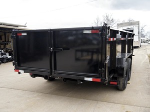 Remolque de descarga IBeam de cuello de cisne telescópico 7x16 Lados de 3 pies (2) Ejes 7K para construcción agrícola Engranaje nuevo usado para uso en tractor - Product Image 2