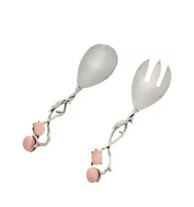 Grossiste Couvre-chef en métal en acier inoxydable Poignée en métal argenté pour la vaisselle de mariage Ensemble de couverts en miroir - Product Image 6