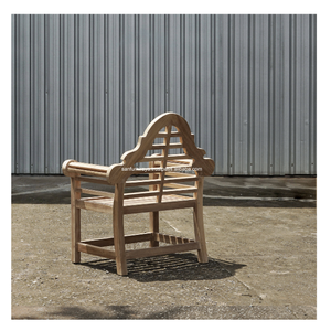 เก้าอี้รับประทานอาหารแบบหนึ่งที่นั่งเฟอร์นิเจอร์ไม้สักกลางแจ้งเก้าอี้สวนชุดม้านั่งในโรงแรมระเบียงลานบ้านคุณภาพสูง - Product Image 6