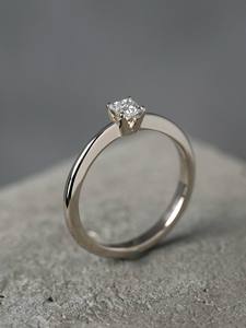 4mm Princess Cut Moissanite Engagement <b>Ring</b> | Gold or <b>Silver</b> <b>Solitaire</b> Minimalist <b>Ring</b> | Bridal Wedding Fine Jewelry OEM - Product Image 2