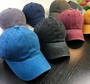 Vente en gros Chapeau de papa vierge délavé non structuré à profil bas Casquette de baseball vintage en coton à bretelles avec logo personnalisé - Product Image 3