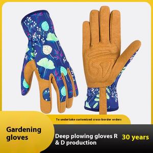 Gants de jardin en cuir imprimés personnalisés, élégants, durables, anti-chimiques, respirants pour femmes, pour le confort et la protection lors de toutes les tâches de jardinage - Product Image 5