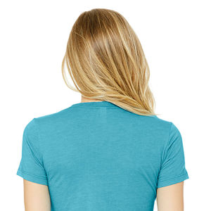 Airlume-Camiseta entallada para mujer, Camiseta de algodón 100% de longitud corporal más larga con cinta para los hombros, anillo peinado, 32, 4,2 oz Aqua - Product Image 6