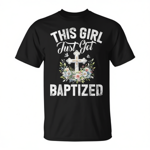 T-shirt « Cette fille vient d'être baptisée » avec motif biblique de l'Église catholique pour filles, cadeau de baptême - Product Image 2