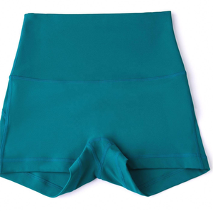 Pantalones cortos de gimnasio para entrenamiento de nailon 80% Spandex 20% para mujer, pantalones cortos transpirables para Yoga con levantamiento de glúteos con técnica teñida lisa - Product Image 5